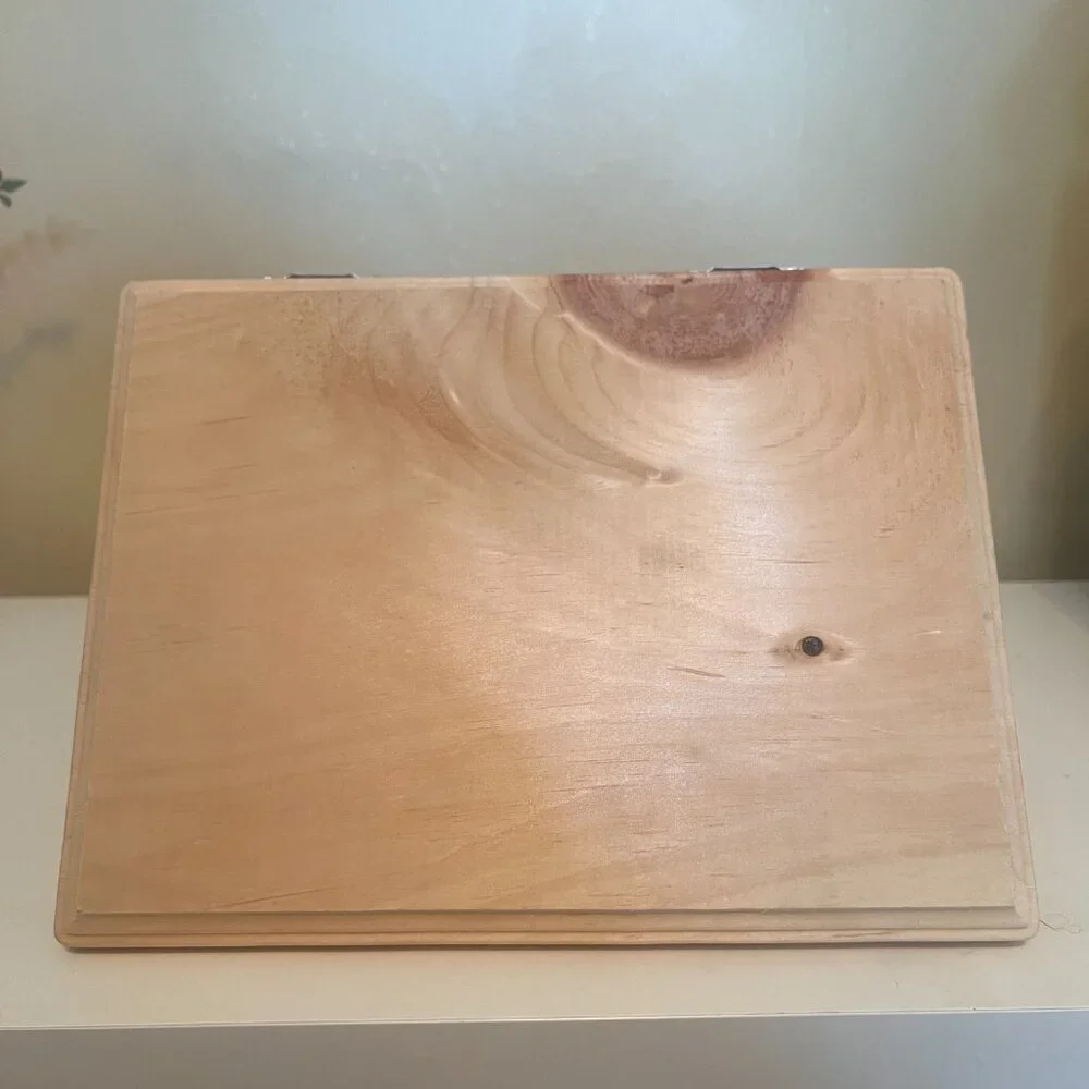 Natural Wood with Black Corbel Small Wall Shelf